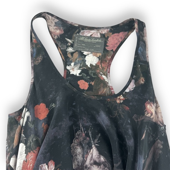 AllSaints Lost Game Racer Vest tank top bird floral All Saints size 8 100% silk - Picture 5 of 10